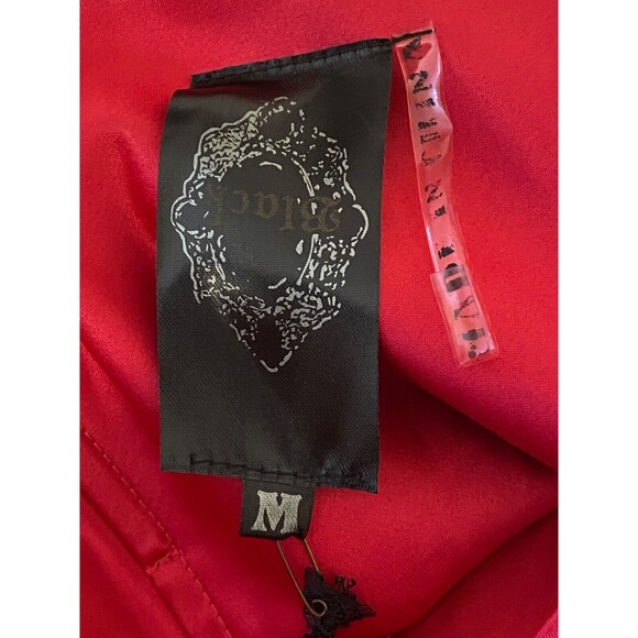 BLACK Cocktail Party Dress Sz M Ruffled Strapless Spaghetti Fuchsia Prom Fairy - Picture 14 of 16